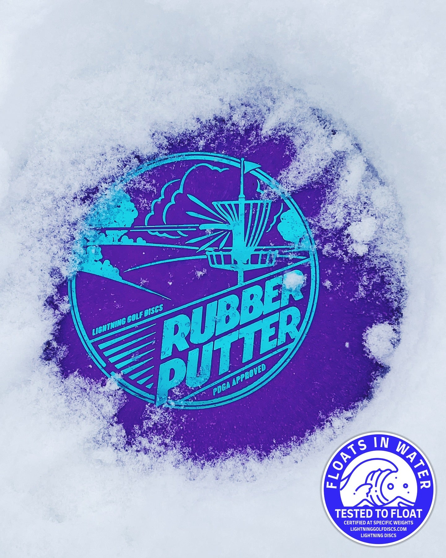 Lightning Discs Sure Grip Rubber Putter, a soft, flexible putter with a rounded edge and tacky rubber blend, designed for confident grip and straight, consistent putts.