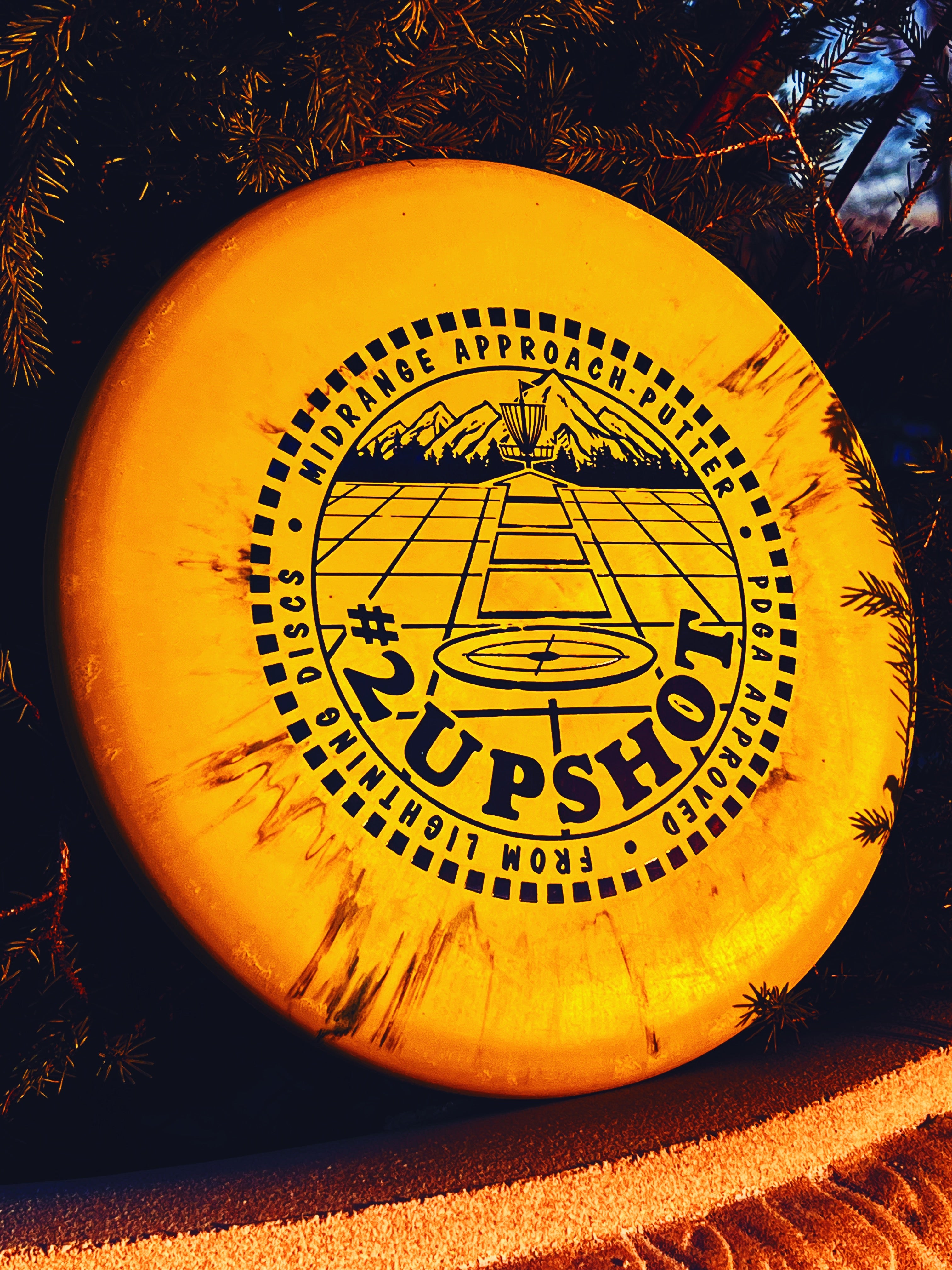 Lightning Discs #2 Upshot, a stable midrange disc with a rounded nose and smooth profile, perfect for approach shots and controlled upshots.