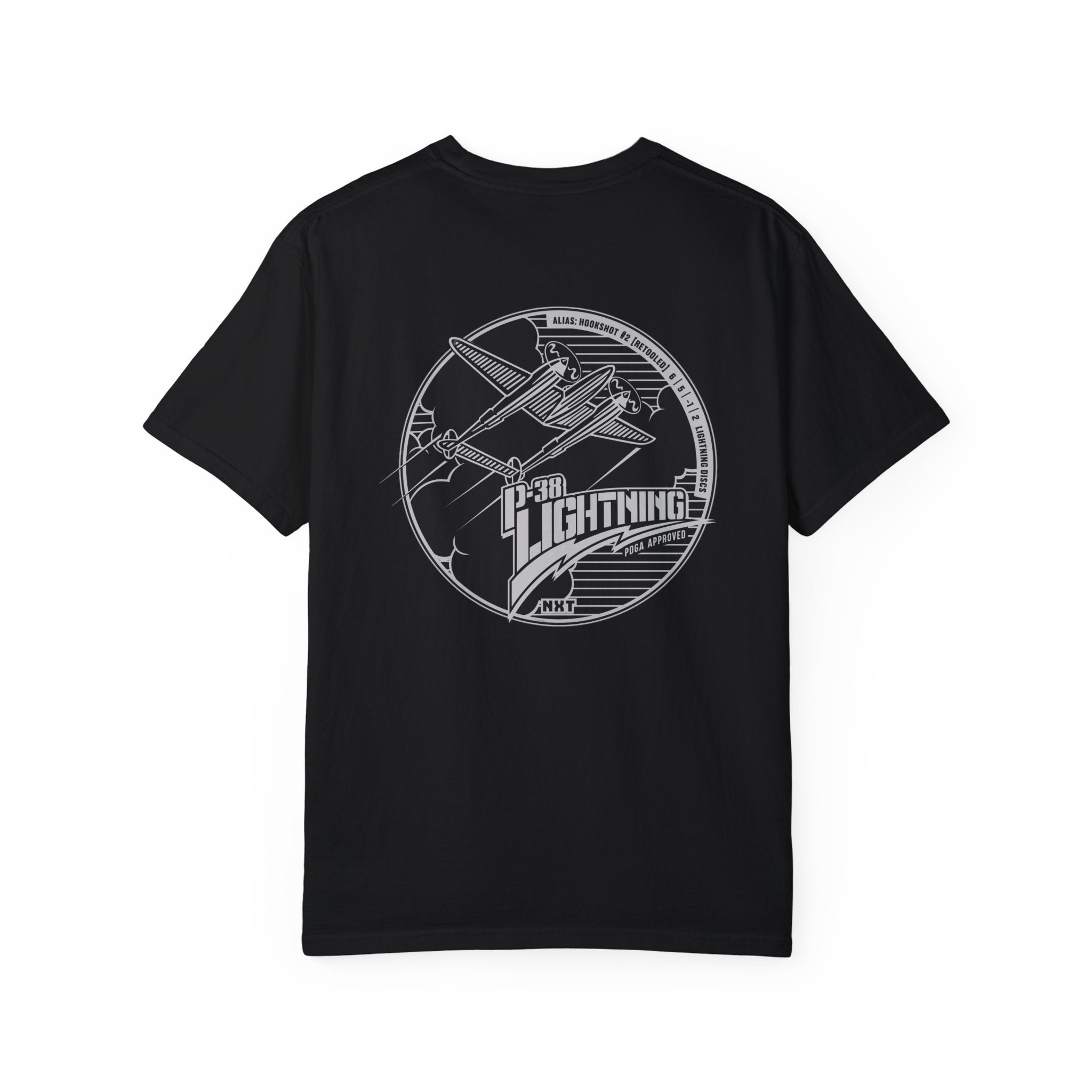 Lightning Golf Discs P-38 Unisex Garment-Dyed Disc Golf T-shirt