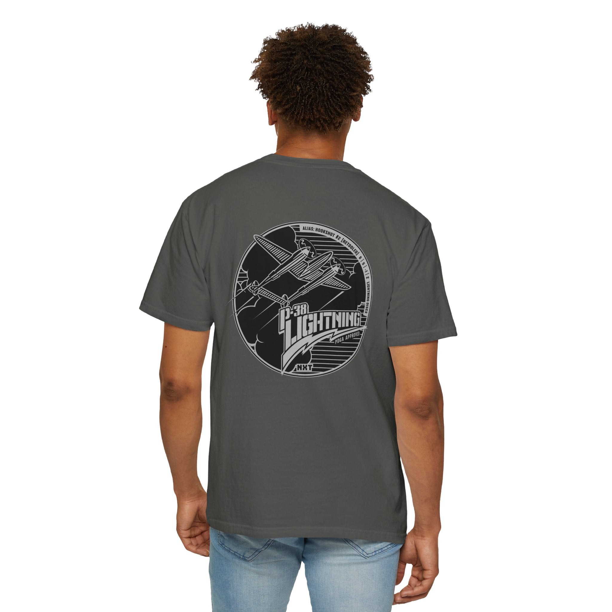 Lightning Golf Discs P-38 Unisex Garment-Dyed Disc Golf T-shirt