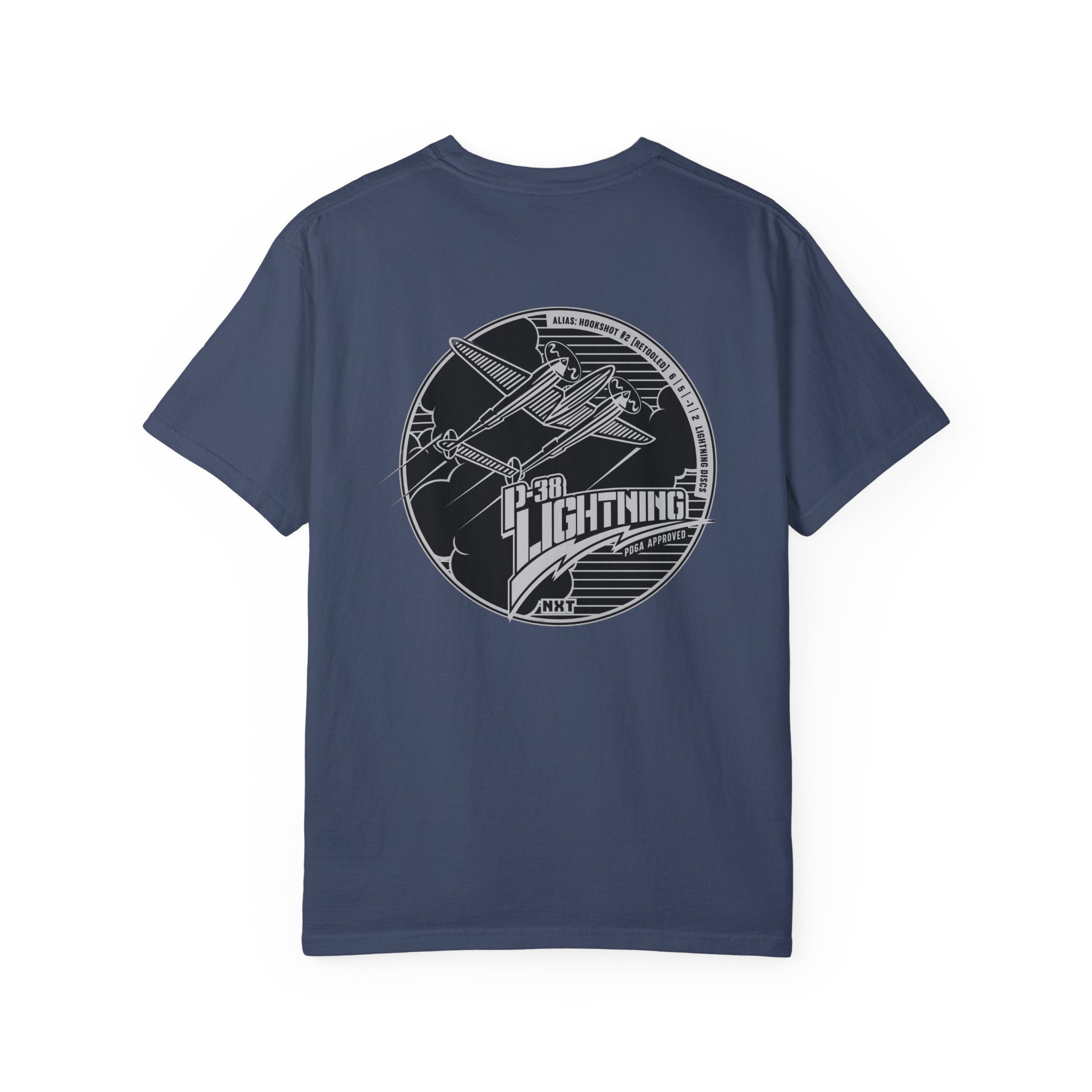 Lightning Golf Discs P-38 Unisex Garment-Dyed Disc Golf T-shirt