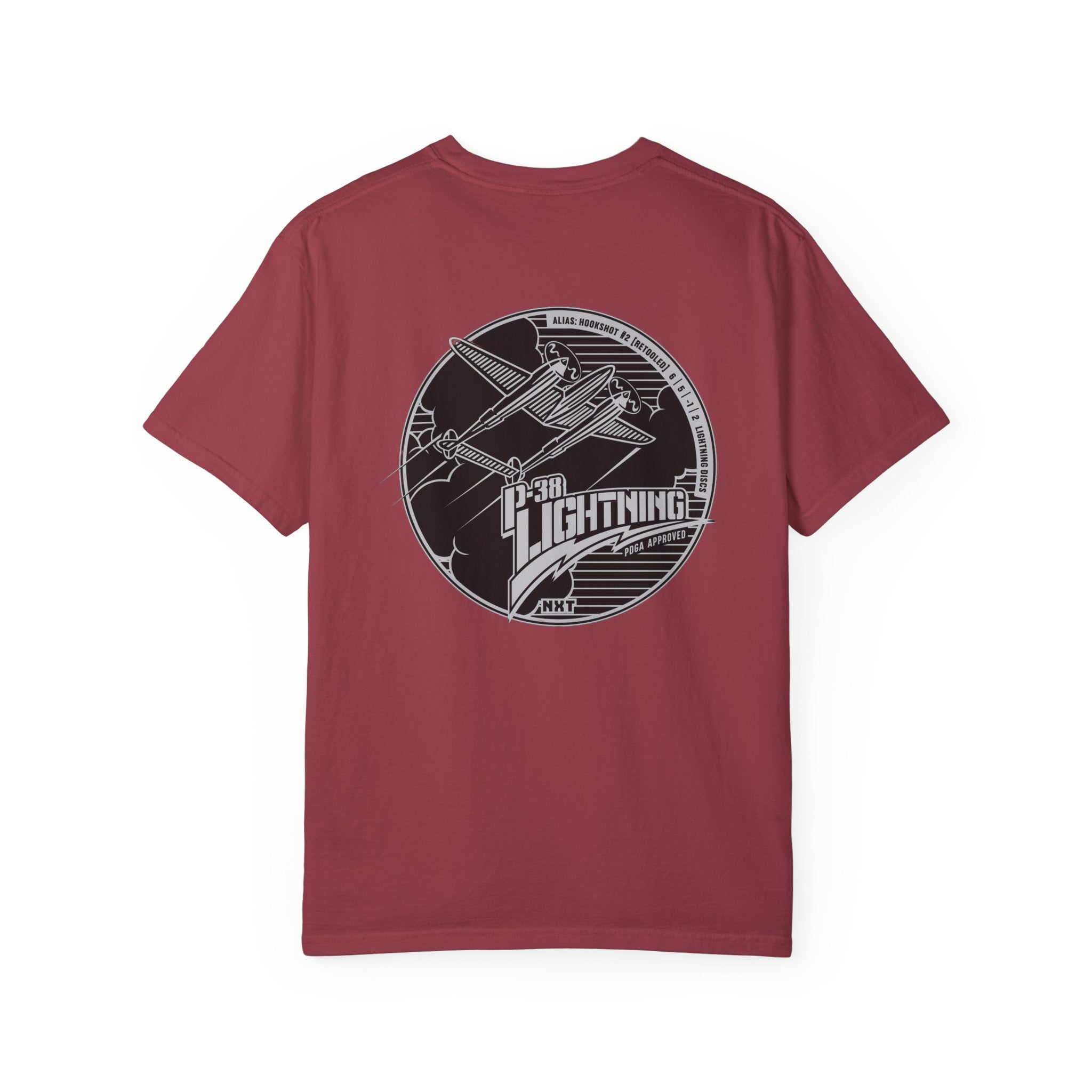 Lightning Golf Discs P-38 Unisex Garment-Dyed Disc Golf T-shirt