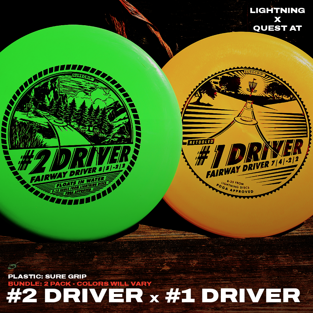 2 PACK BUNDLE: Lightning Sure Grip #1 Driver x #2 Driver Fairway Driver Golf Discs