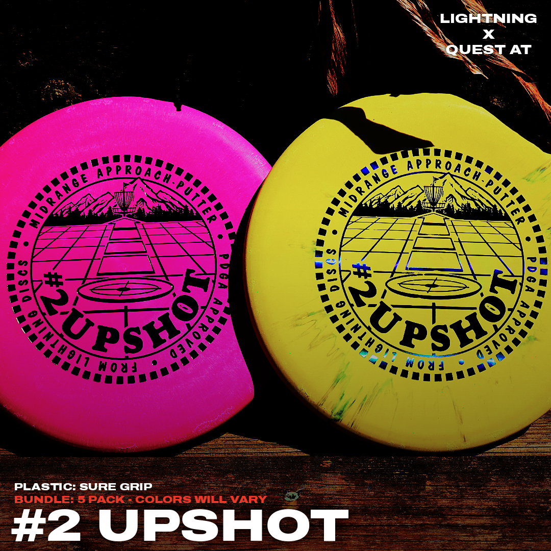 5 PACK BUNDLE: Lightning Sure Grip #2 Upshot Putter Golf Disc