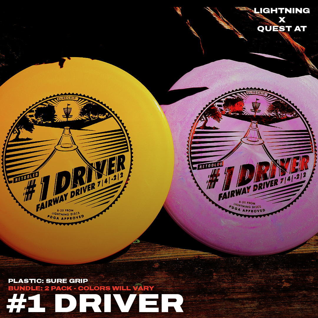 2 PACK BUNDLE: Lightning Sure Grip #1 Driver [Retool] Fairway Driver Golf Disc