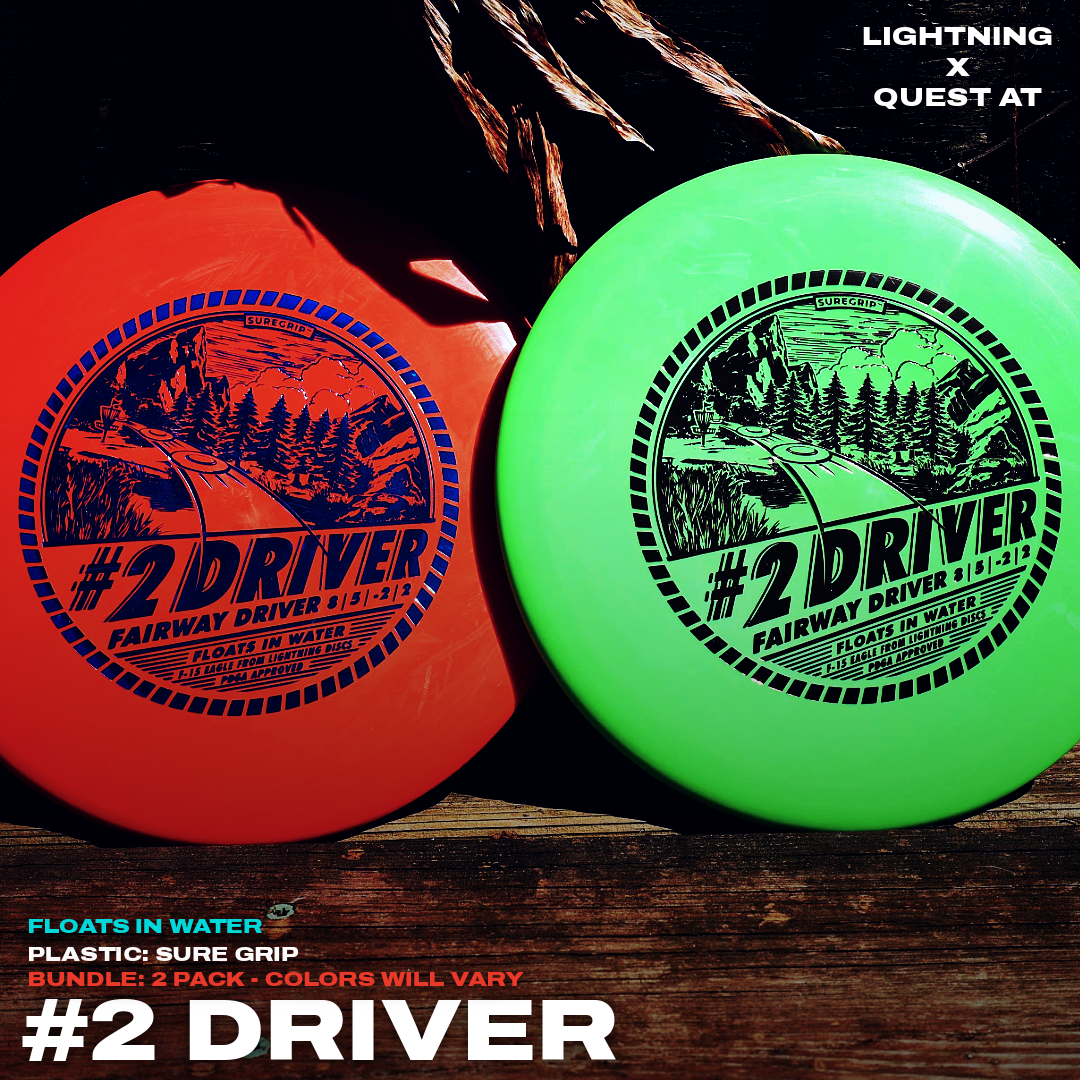 2-PACK BUNDLE: Lightning Sure Grip #2 Driver Fairway Driver Golf Disc