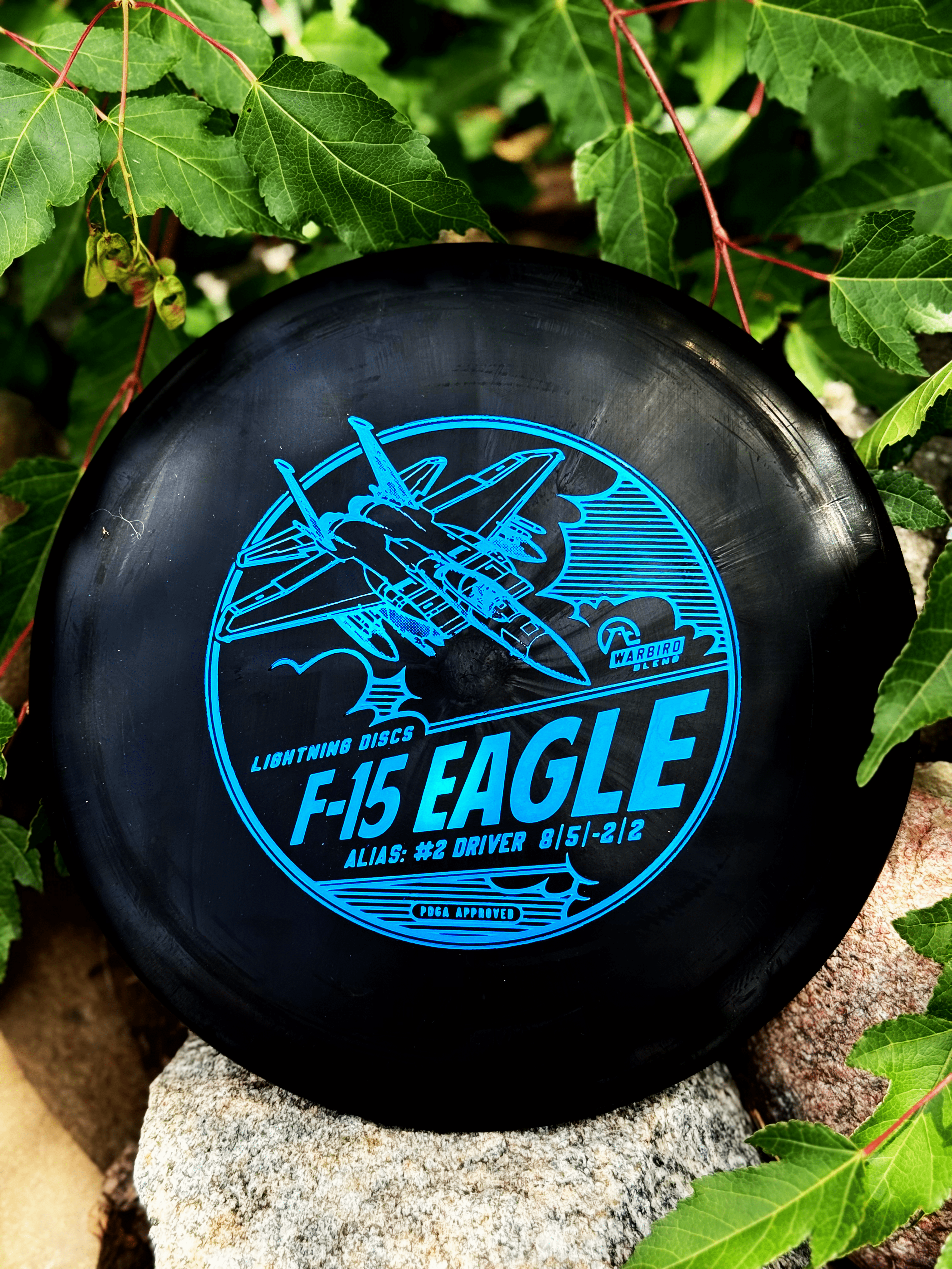 F-15 Eagle #2 Driver by Lightning Discs, molded in premium Warbird plastic for added grip and durability, offering a slightly understable flight ideal for controlled distance and finesse shots.