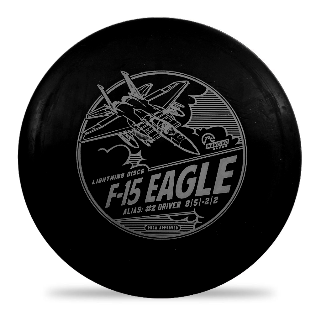 F-15 Eagle #2 Driver by Lightning Discs, molded in premium Warbird plastic for added grip and durability, offering a slightly understable flight ideal for controlled distance and finesse shots.